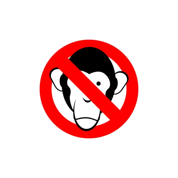 Stop monkey. Forbidden Macaque. Frozen head primacy. Red forbidd — 图库矢量图片