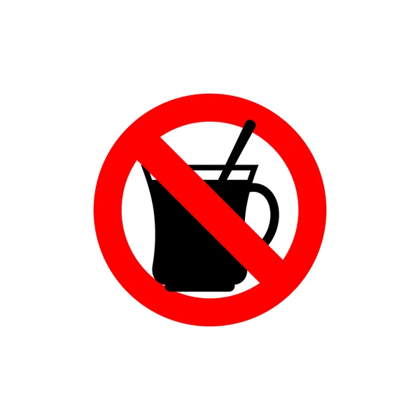 Kaffee aufhören. Es ist verboten, Morgenbecher zu trinken. Tiefkühlgetränk — Stockvektor