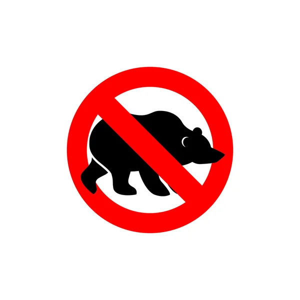 Stop bear. Banned wild animal. Animal silhouette frozen Alaska. — 图库矢量图片
