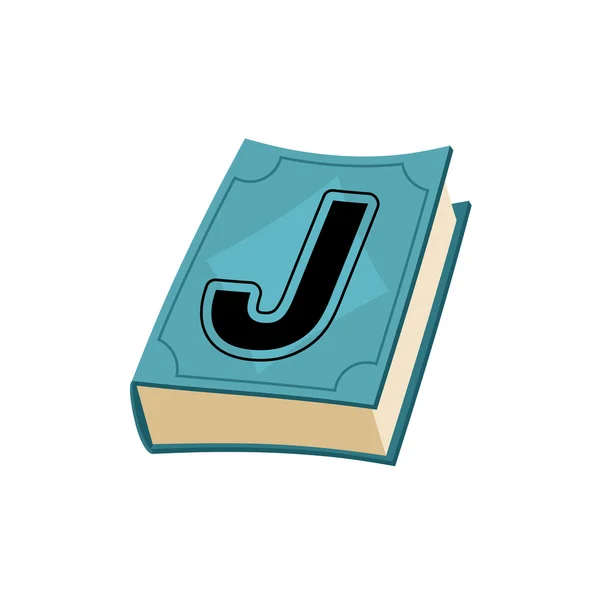 Lettre J sur la couverture des livres rétro. Concept des éléments de gabarit a — Image vectorielle
