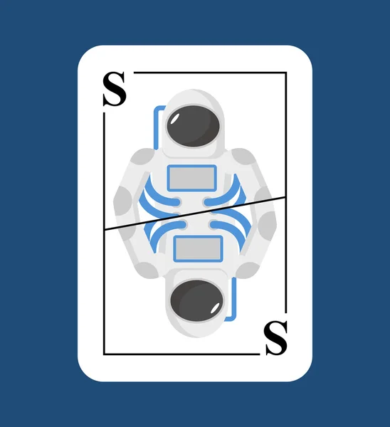 Playing card Spaceman  Conceptual new card astronaut. Cosmonaut. — ストックベクタ