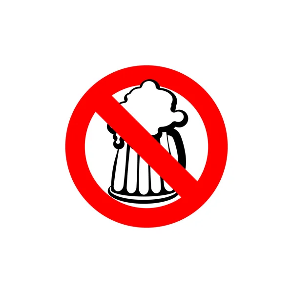 Зупиніть пиво. Заборонений алкоголь. Заморожені чашки силуету з пивом — стоковий вектор