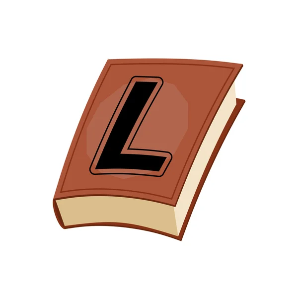 Letter L at Vintage books in hardcover. Alphabetical stashes on — 스톡 벡터