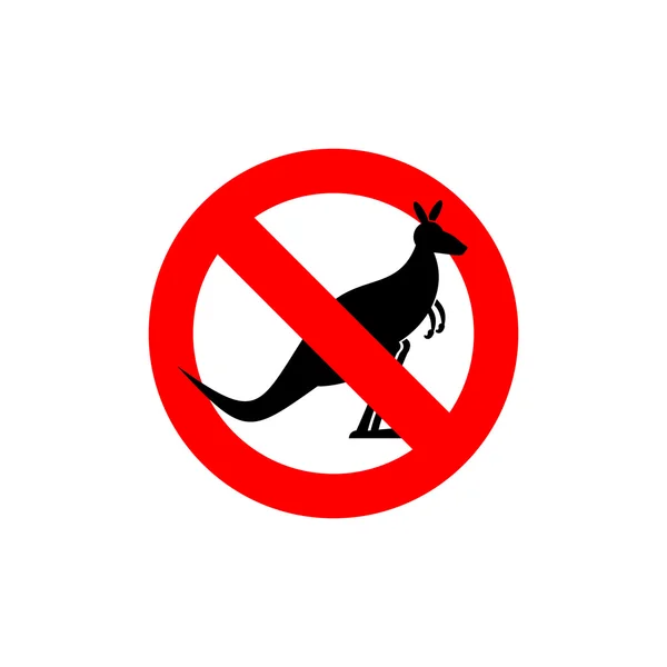 Stop kangaroo. Forbidden marsupial. Frozen silhouette Australian — 图库矢量图片