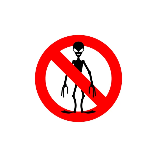 Stop alien. Forbidden space invaders. Frozen silhouette humanoid — Wektor stockowy