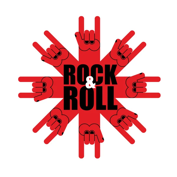 Logotipo Rock and Roll. Signo de estrella de rock. Logo de la plantilla para m — Vector de stock