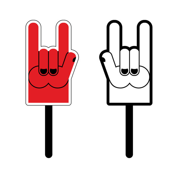 Foam Hand Rock sign. For use on rock concerts and festivals.