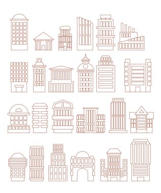 Set  buildings  icons. Public and administrative complexes. Larg