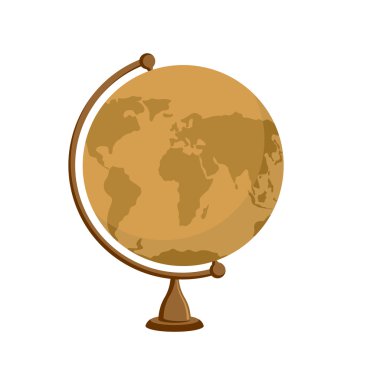 Planet earth -  ancient school globe on stand. Subject for  stud