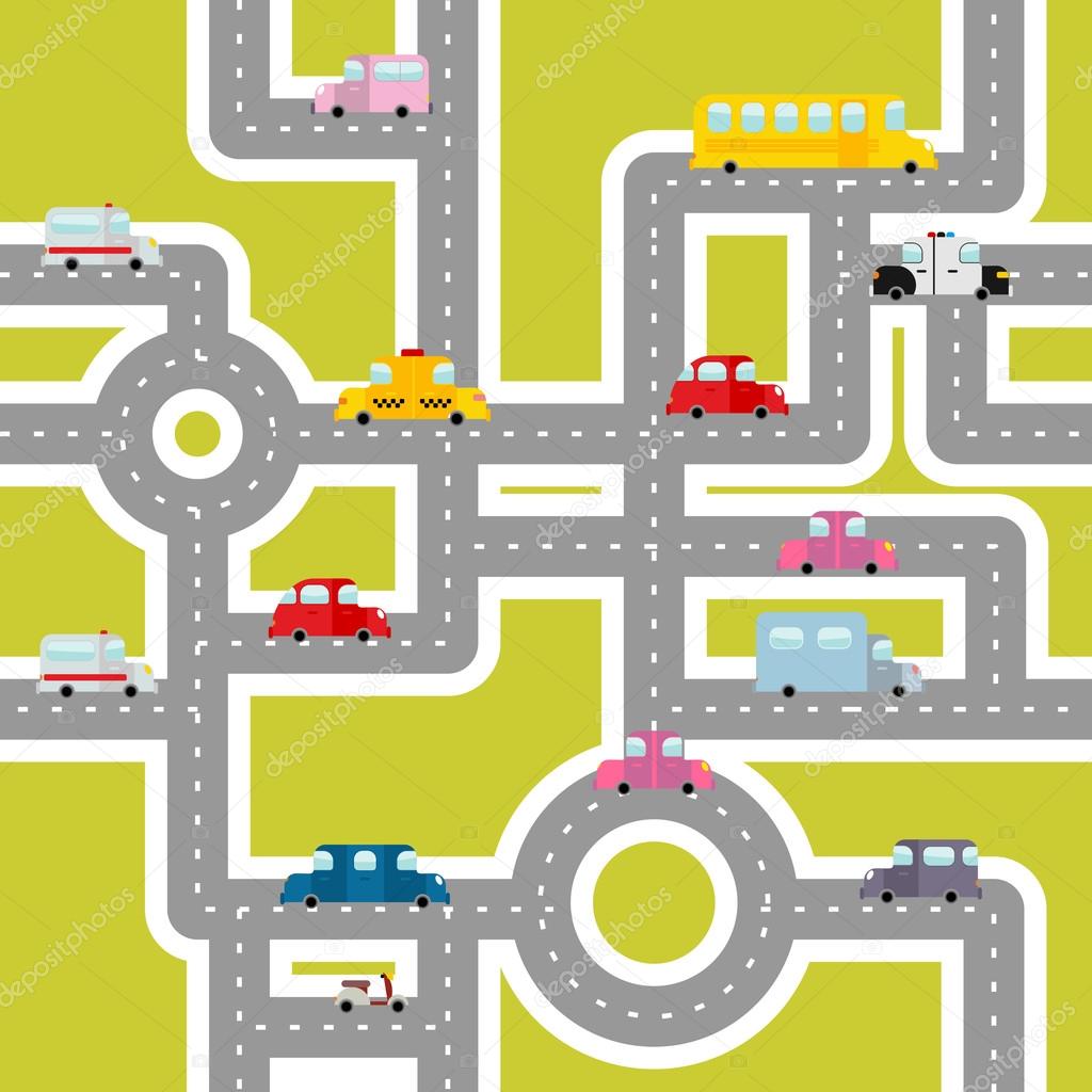 Road and transport seamless pattern. Cartoon map of cars and tra Stock Vector by ©popaukropa 87051384 road-and-transport-seamless-pattern-cartoon-map-of-cars-and-tra-stock-vector-by-popaukropa-87051384