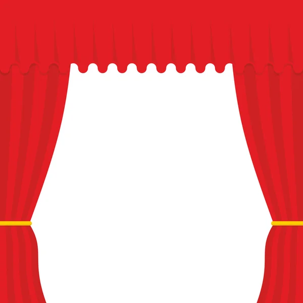 Empty scene. Red Curtain, outdoor. Theatre curtain — Stok Vektör