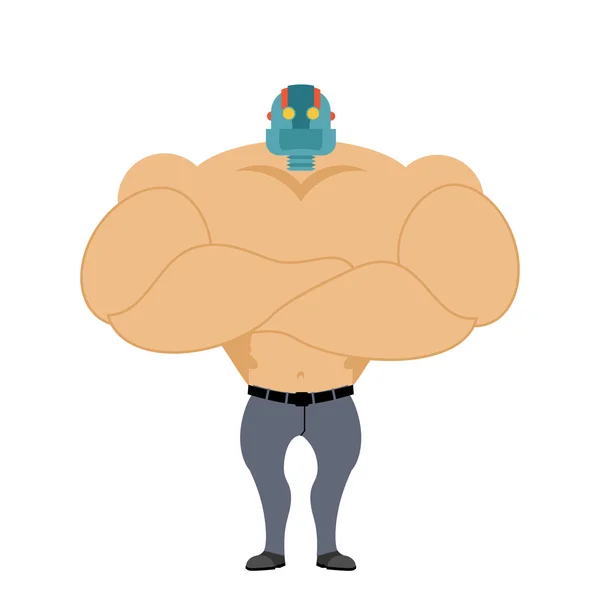 Hombre con cabeza de robot. Cyborg Android. Jefe mecánico. Bod. — Archivo Imágenes Vectoriales