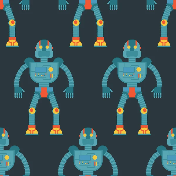 Robot seamless pattern. Background of technological machines wit — Stockový vektor