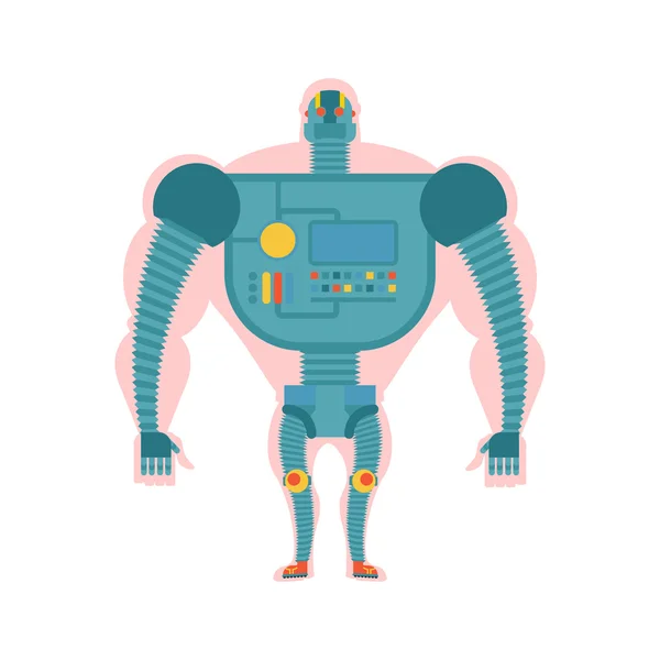 Bio robot structure. Man with  cybernetic exoskeleton. Cyborg hu — Stok Vektör
