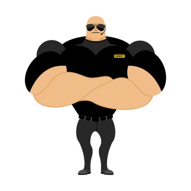 Big and strong security guard. Man with big muscles. Security gu