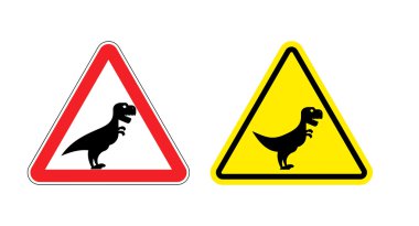 Tyrannosaurus dikkat. Tehlike işareti. İhtiyatlı harcama t-Rex