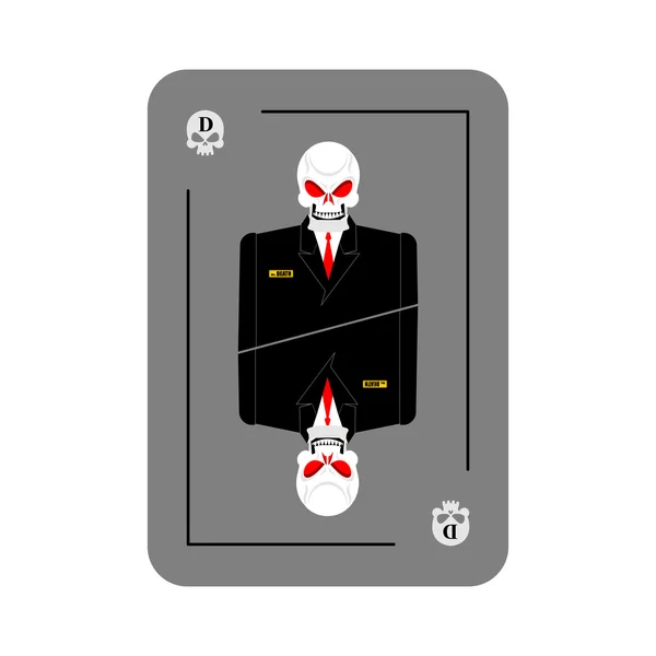 Spielkarten-Tod. Skelett im Businessanzug. Neues Konzept von pl — Stockvektor