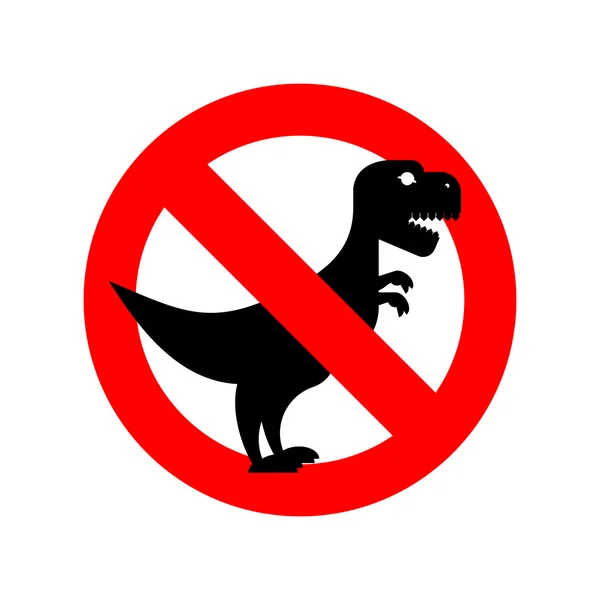 Stop Tyrannosaurus. Red is dangerous. Evil and scary t-Rex dinos — 图库矢量图片