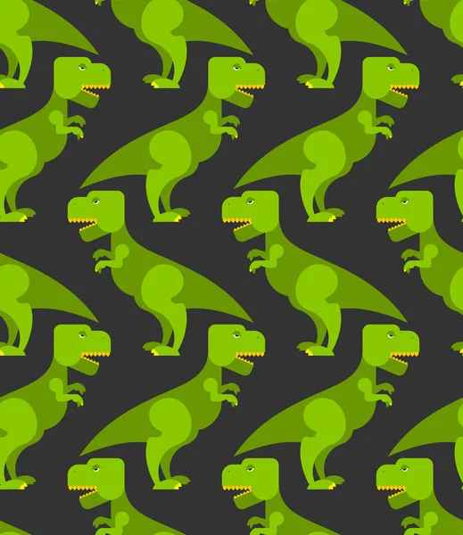 Tyrannosaurus t-rex motif sans couture. Arrière-plan de grand p vert — Image vectorielle