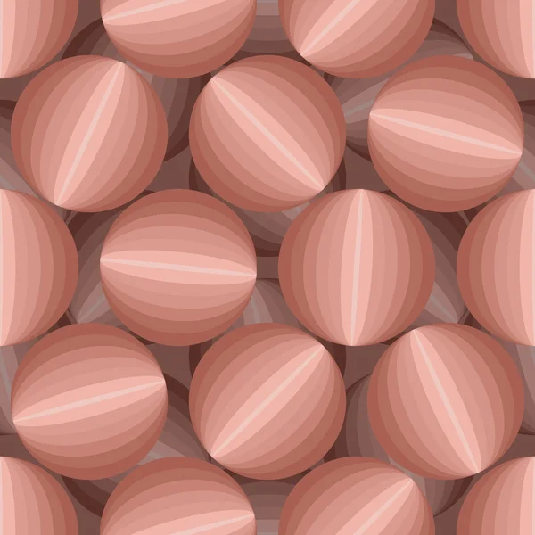 3D abstract background of balls. Seamless pattern from round obj — Stok Vektör