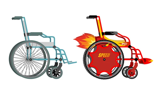 Standard and custom wheelchair. Armchair with turbo engine for h — ストックベクタ