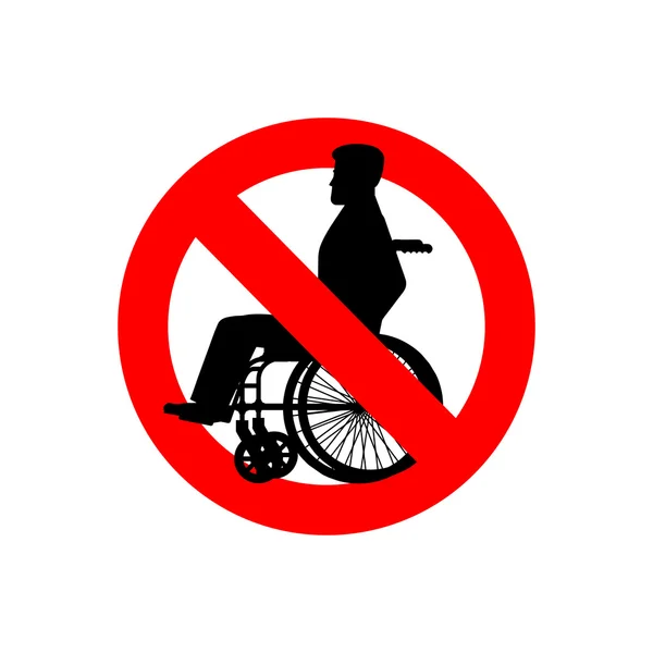 Stop disabled. Prohibited person on wheelchair. Ban for people w — 图库矢量图片