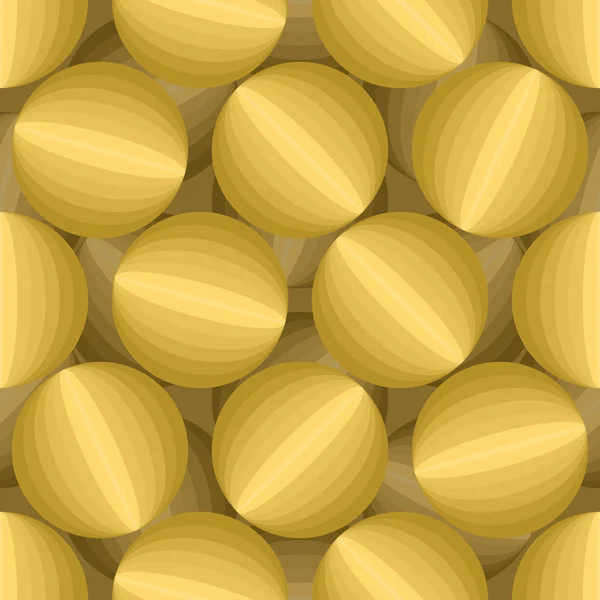 Gold 3D Balls seamless pattern. Three-dimensional vector backgro — 스톡 벡터