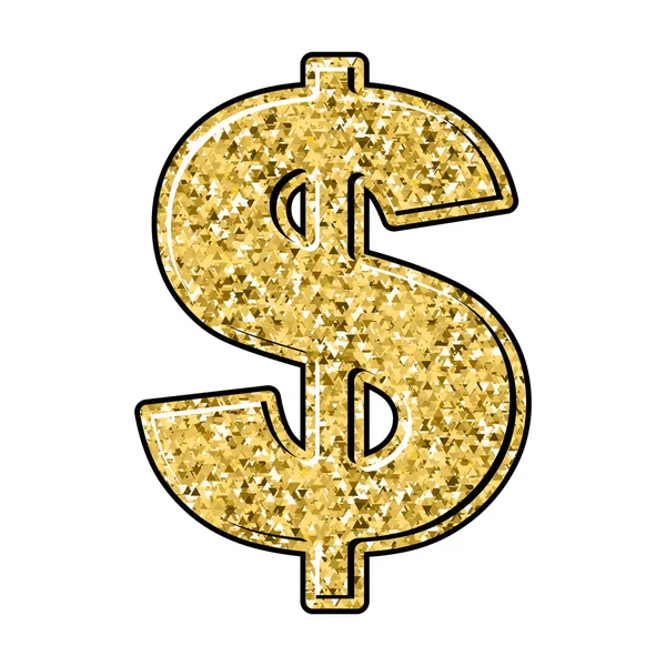 Gold dollar. Currency sign of precious metal. American national — Stok Vektör