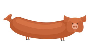 Pork sausage. Meat product made from pork. Delicacy with head of