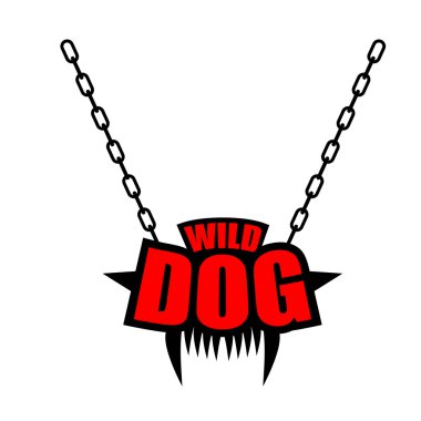 Necklace Wild dog emblem for gangs of hooligans. Decoration on c