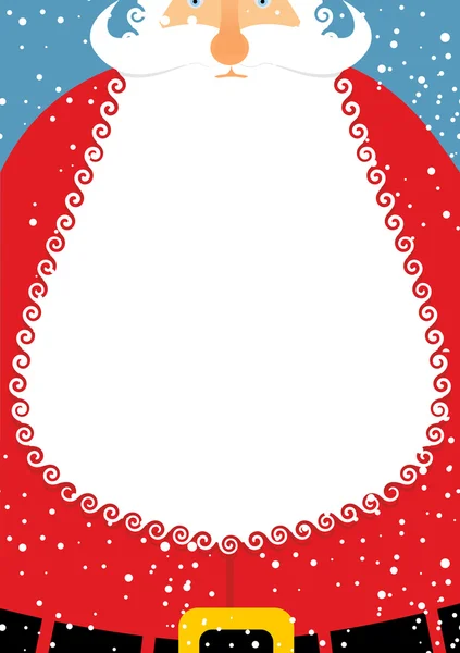 Santa Claus con barba. Una postal de Navidad. Barba blanca grande con — Vector de stock