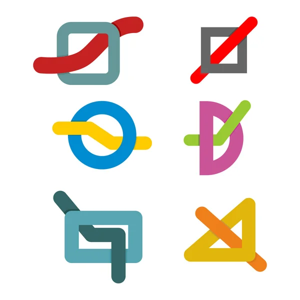 Set color template geometric abstract logo. Linear Emblem — стоковий вектор