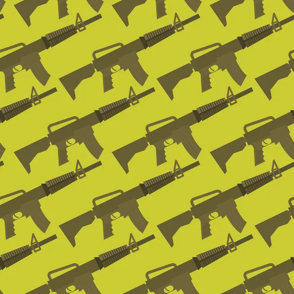 Automatic gun seamless pattern. Military background. Weapons orn — 스톡 벡터