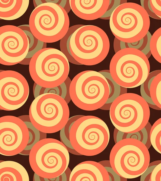 Spiral seamless pattern. 3d background of snails. Hypnotic spinn — Stockvector