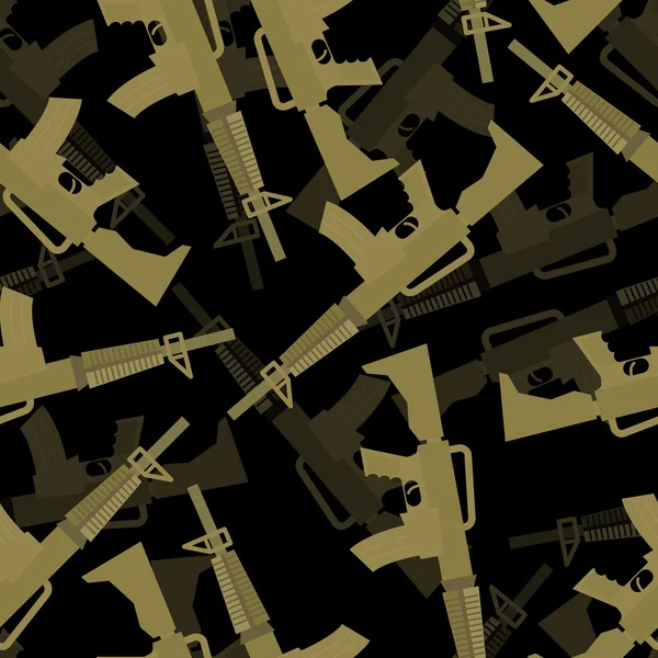 Patrón sin costura del fusil militar M16. Fondo 3d de las máquinas g — Vector de stock