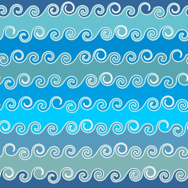 Color waves seamless background. Marine Pattern. Ocean ornament.