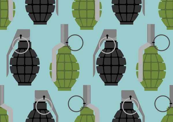 Hand grenade seamless pattern. Military munition texture. Access — 스톡 벡터