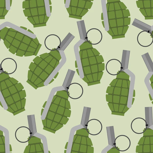 Зеленая граната бесшовный рисунок. Предпосылки / контекст military projectile . — стоковый вектор