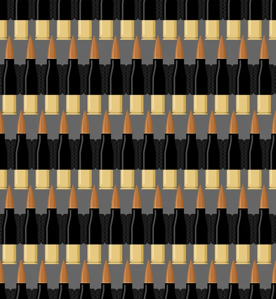 Bullet background. Patrons of seamless pattern. Bandolier textur — Stok Vektör