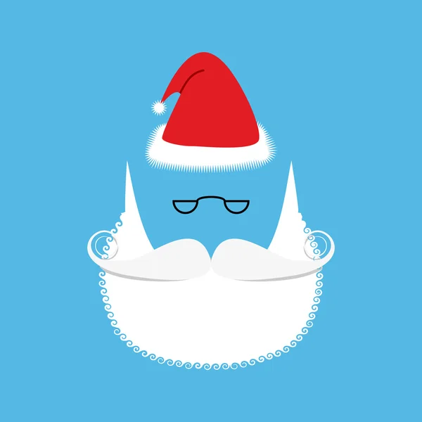Santa  mustache and beard. Christmas hat. Set for Christ — 图库矢量图片