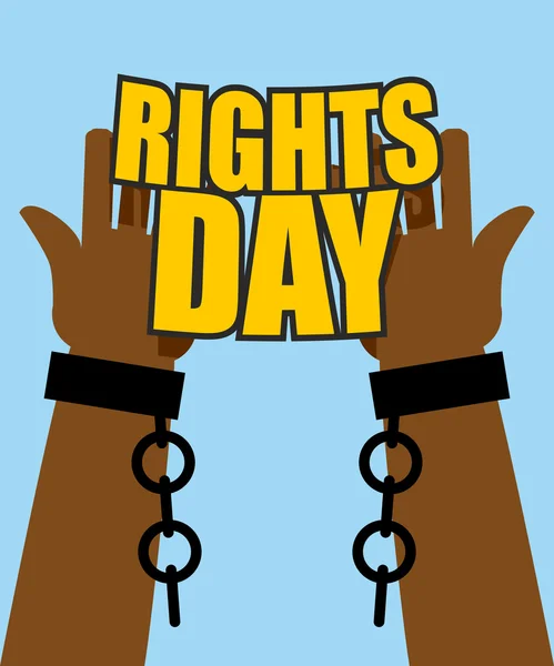 Human Rights Day. Poster for International Festival. Arm slave w — Stock Vector