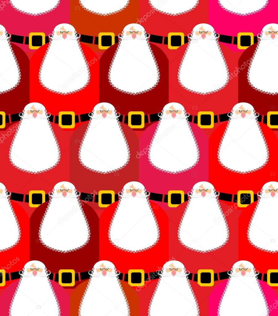 Santa Claus seamless pattern. Christmas background from elderly.