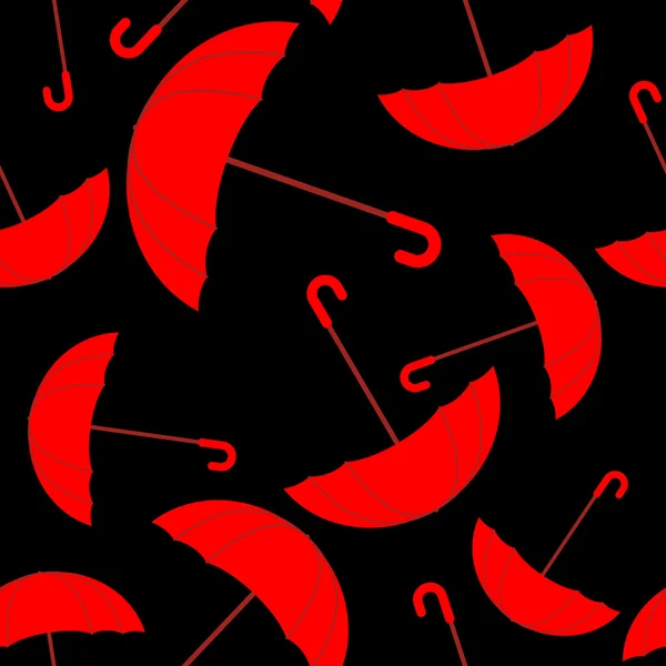 赤い傘のシームレスなパターン。多くの屋外のパラソルのテクスチャ — ストックベクタ