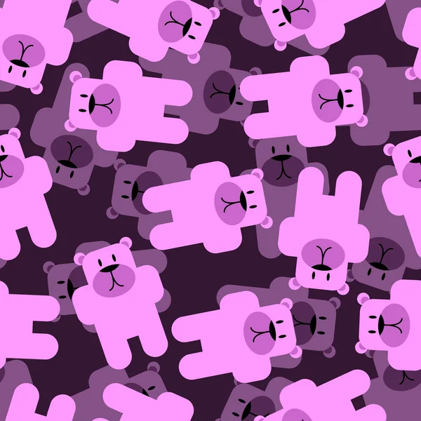 Niedlichen Bären nahtlose Muster. rosa Tiere 3D-Hintergrund. lustig ein — Stockvektor