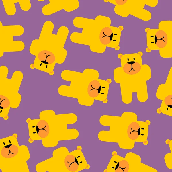 Yellow bear Mamey seamless pattern. Yellow bear in purple jelly. — Stock Vector