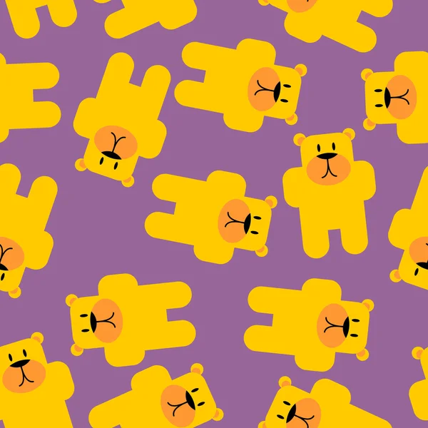 Yellow bear Mamey seamless pattern. Yellow bear in purple jelly. Vector Graphics