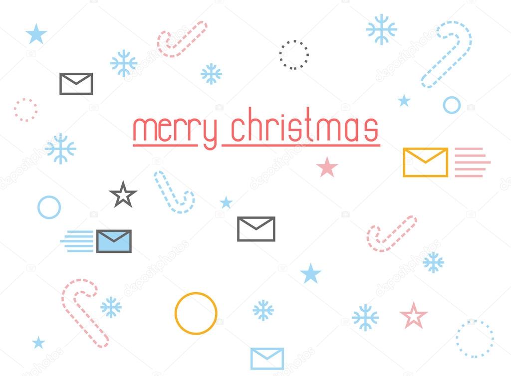 Merry Christmas. Holiday Accessories: letter to Santa Claus and 