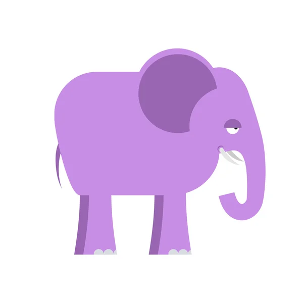 Purple elephant. Big cute animal. Animal from  jungle. Wild beas — ストックベクタ