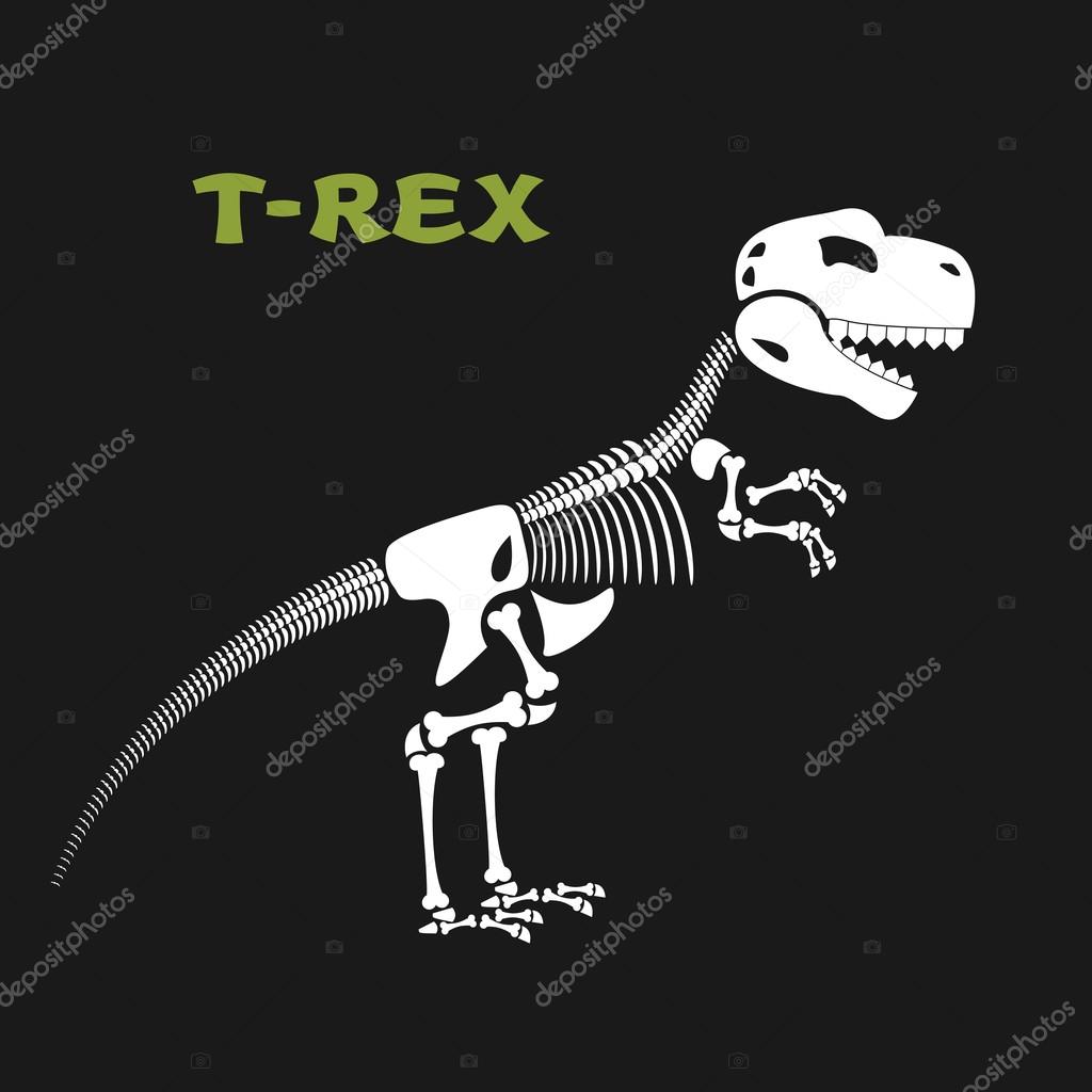 Esqueleto de t-rex. no fundo branco. o trajeto de grampeamento cartazes  para a parede • posters primitivo, dentadura, enorme