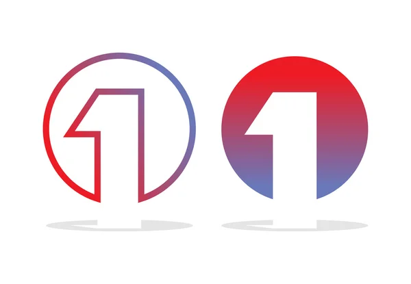 Logoul numărul unu. Figura 1 emblemă pentru companie. Design șablon el — Vector de stoc